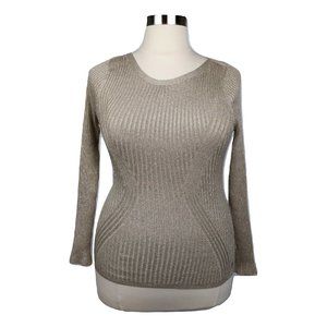 Lane Bryant 14/16 Gold Sparkle Stretch Sweater